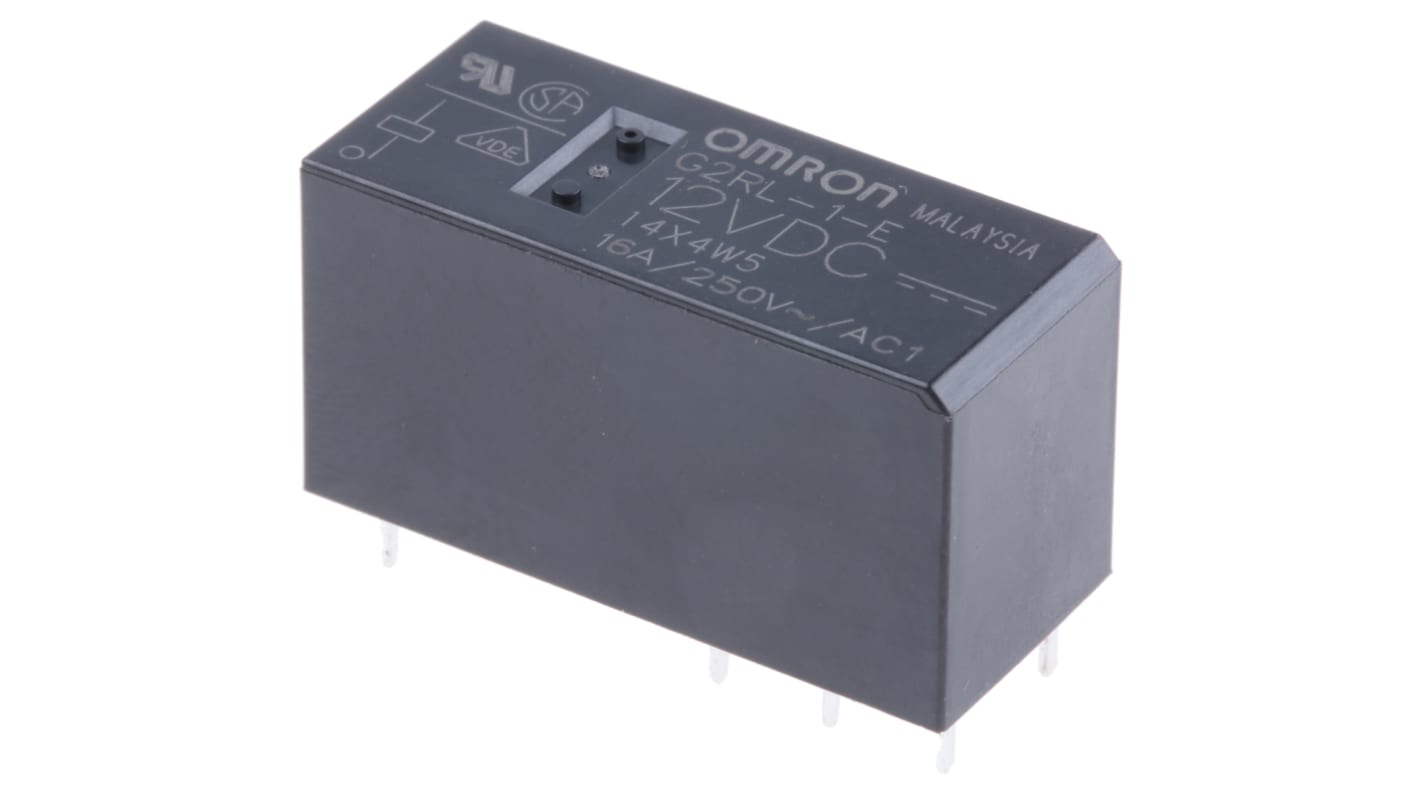 Omron PCB Mount Power Relay, 12V dc Coil, 16A Switching Current, SPDT