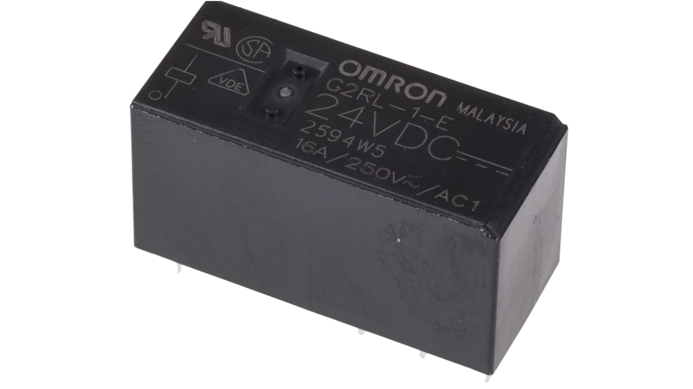 Omron PCB Mount Power Relay, 24V dc Coil, 16A Switching Current, SPDT