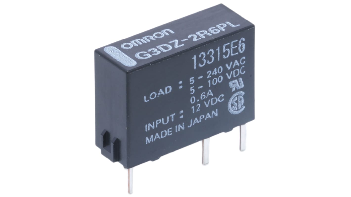 Omron G3DZ Series Solid State Relay, 0.6 A Load, PCB Mount, 264 V ac Load, 12 V dc Control