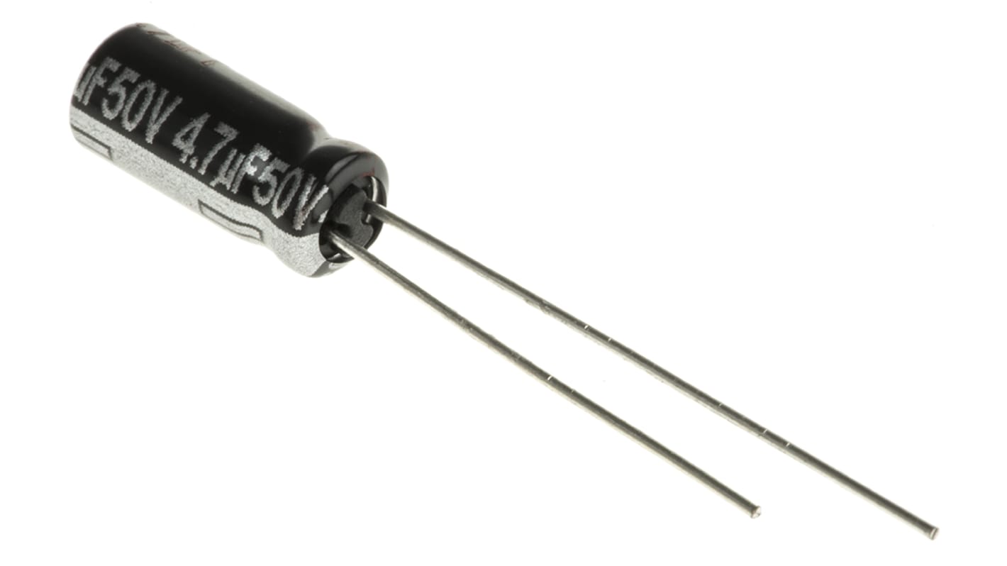 Panasonic 4.7μF Aluminium Electrolytic Capacitor 50V dc, Radial, Through Hole - ECA1HHG4R7