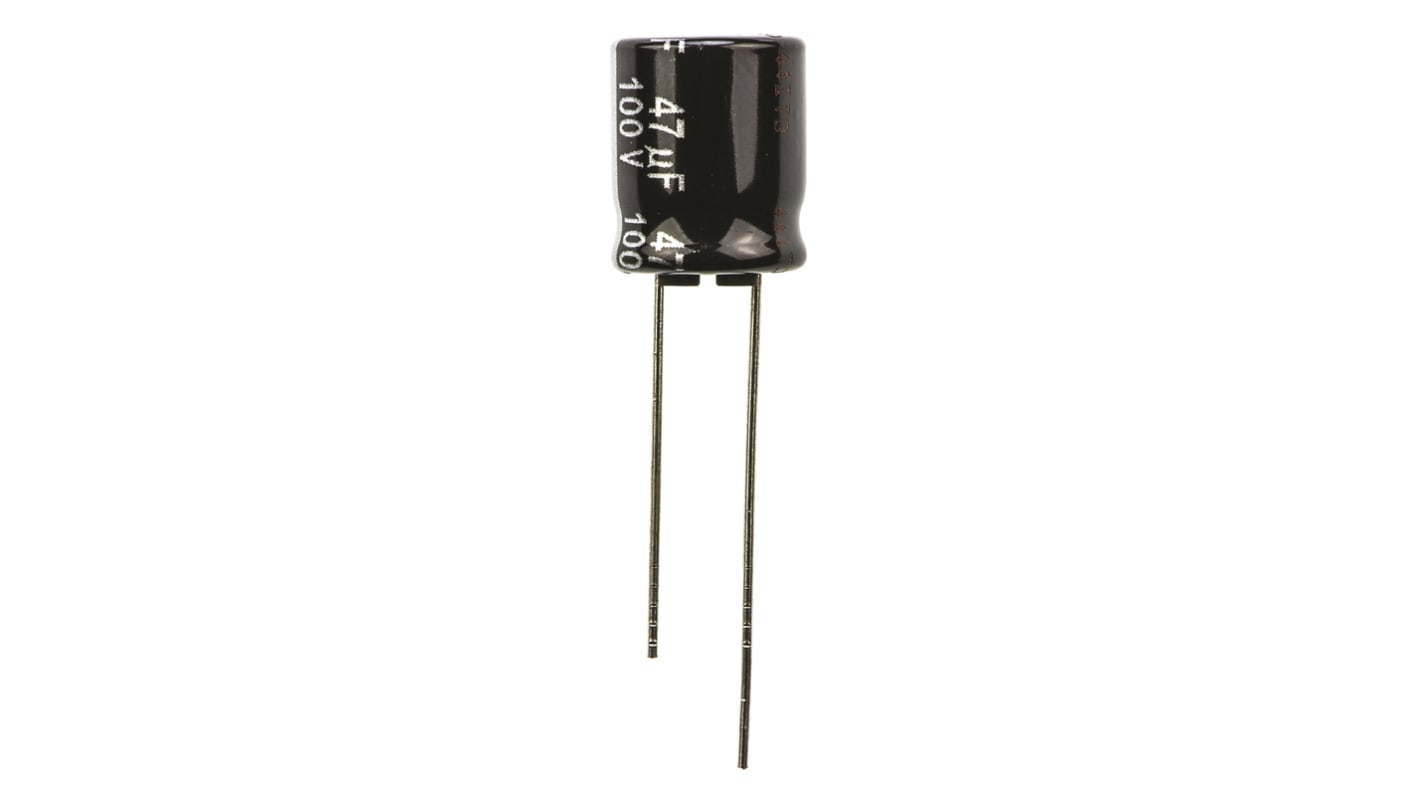 Panasonic 47μF Aluminium Electrolytic Capacitor 100V dc, Radial, Through Hole - ECA2AHG470