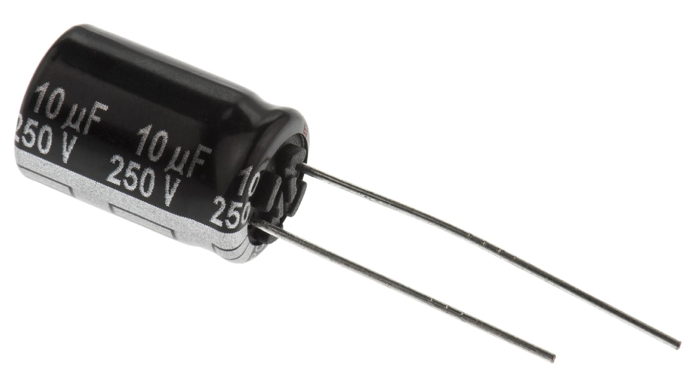 Panasonic 10μF Aluminium Electrolytic Capacitor 250V dc, Radial, Through Hole - ECA2EHG100