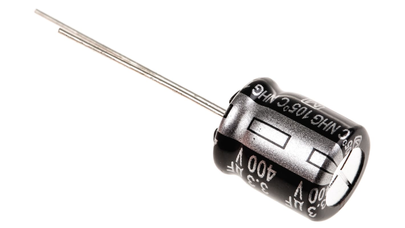 Panasonic 3.3μF Aluminium Electrolytic Capacitor 400V dc, Radial, Through Hole - ECA2GHG3R3