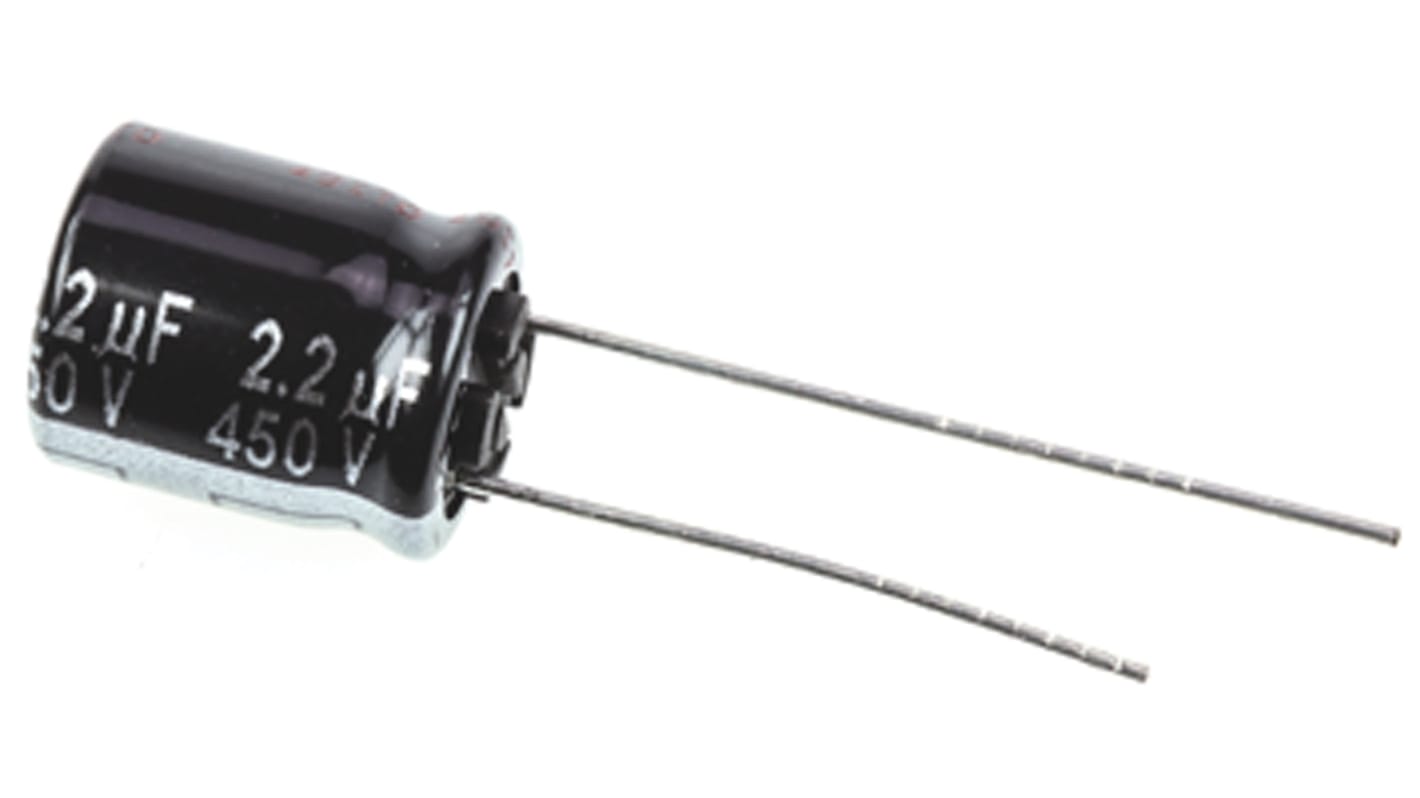 Panasonic 2.2μF Aluminium Electrolytic Capacitor 450V dc, Radial, Through Hole - ECA2WHG2R2