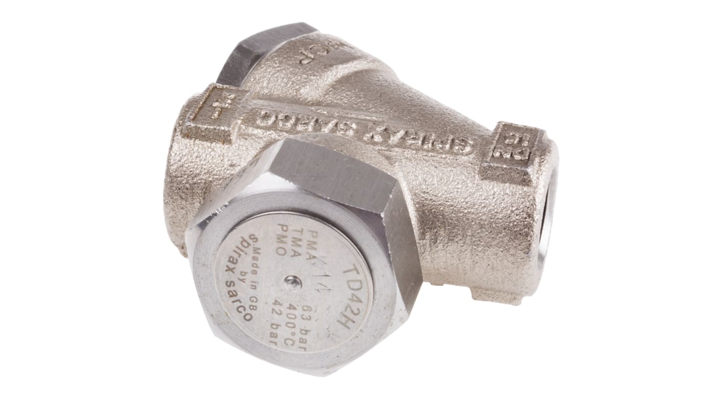 Scarico di condensa per vapore Spirax Sarco, connessione BSP 1/2" femmina, 42 bar max, +400°C max, in Acciaio inox,