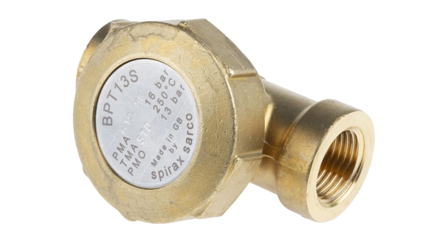 Spirax Sarco 13 bar Brass Thermostatic Steam Trap, 1/2 in BSP Female