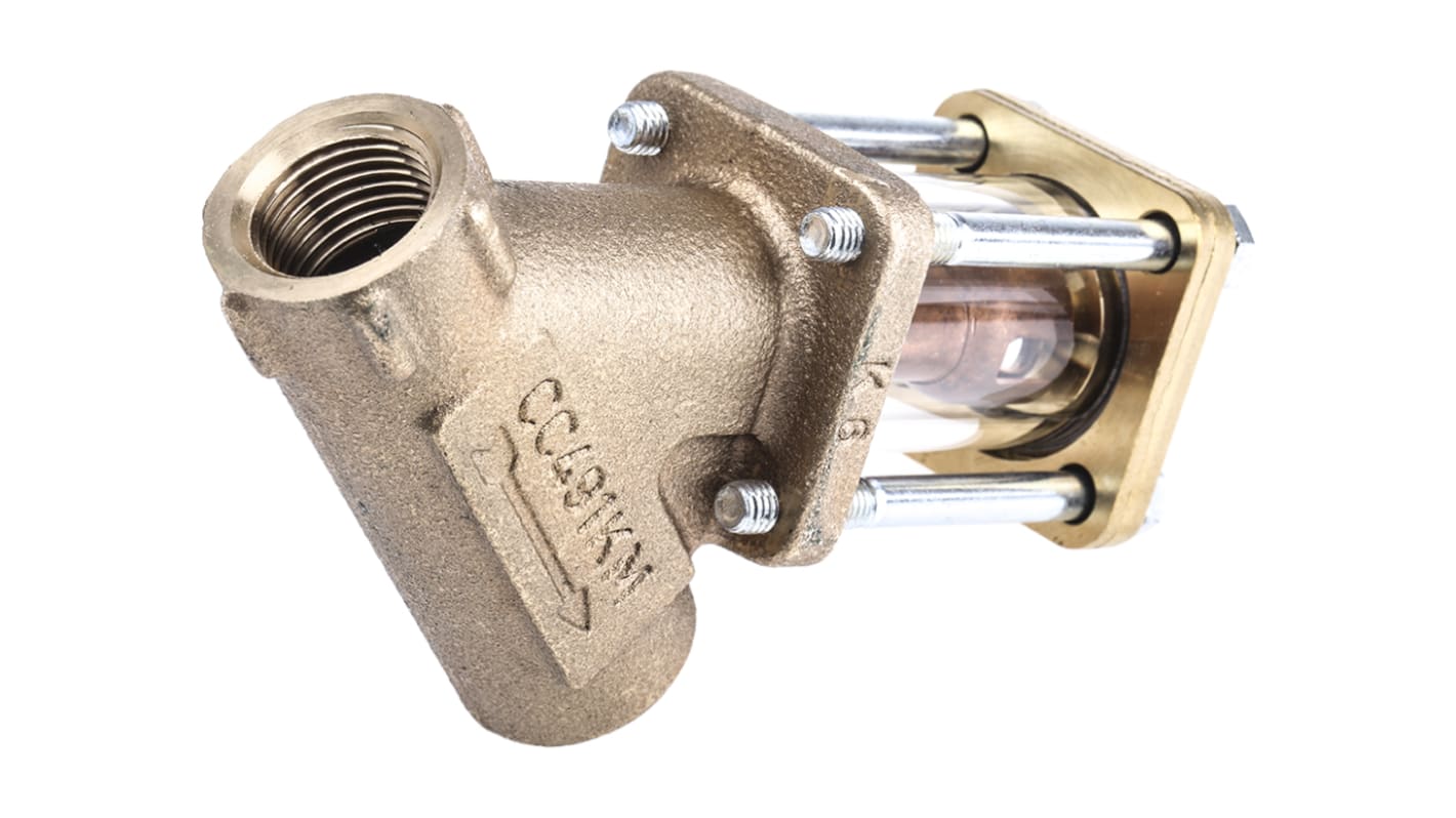 Spirax Sarco Bronze Sight Glass Check Valve, BSPP 1/2in, 3.6 bar