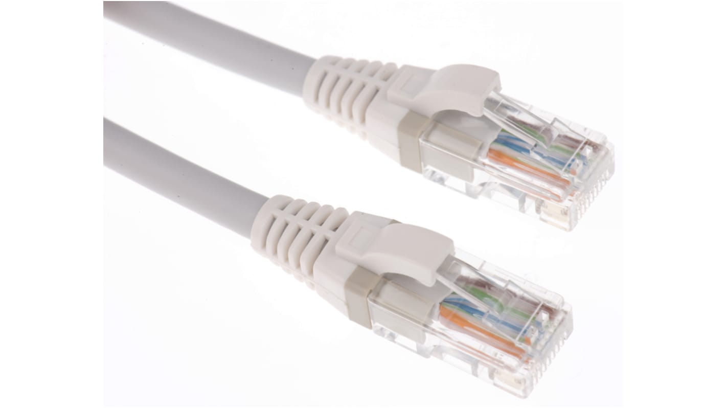 Brand-Rex Cat5e Straight Male RJ45 to Straight Male RJ45 Ethernet Cable, U/UTP, Grey LSZH Sheath, 1m