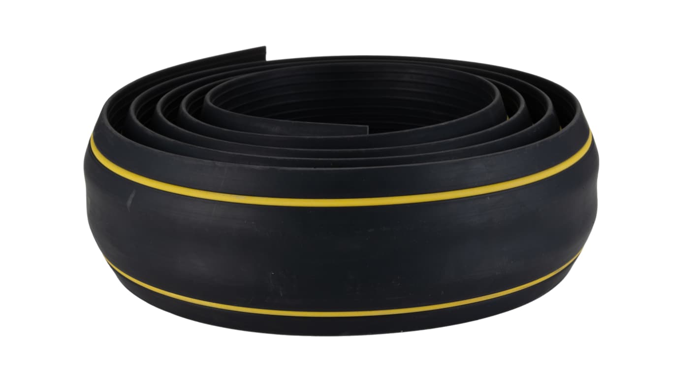 RS PRO 3m Black/Yellow Cable Cover in Rubber, 30mm Inside dia.