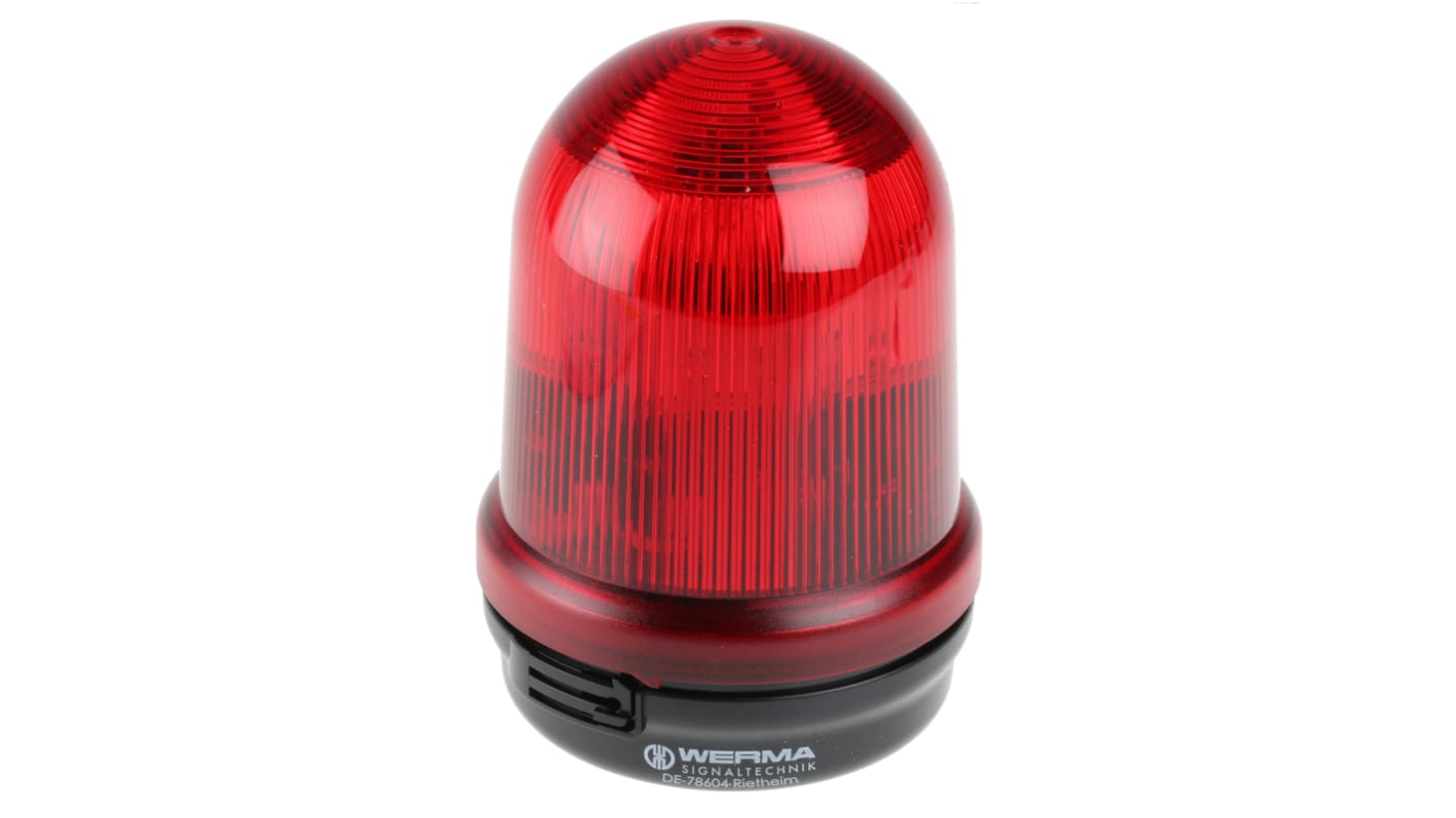 Werma BM 828 Series Red Flashing Beacon, 24 V dc, Surface Mount, Xenon Bulb, IP65