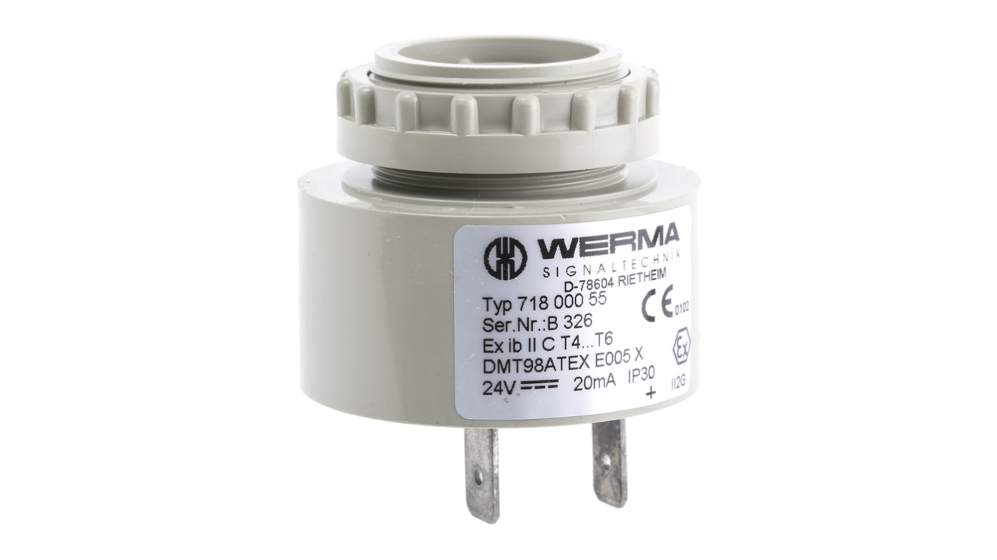 Werma Panel Mount Buzzer, 24 V, 90dB at 1 m, IP30, DC