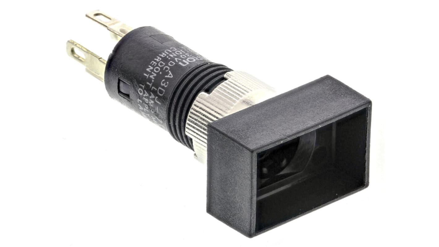 Omron 带灯按钮开关, Φ8mm开孔, 面板安装, 瞬时操作正方形, 单刀单掷