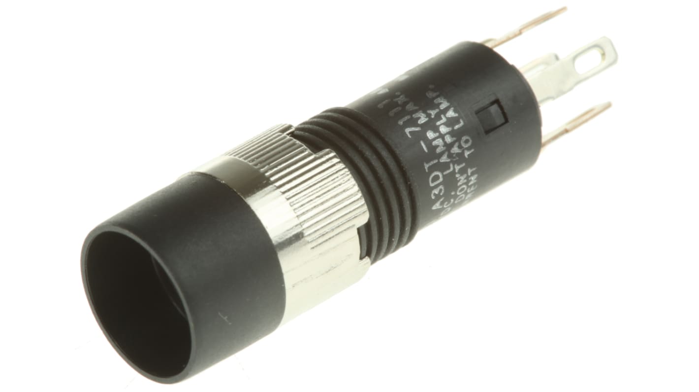 Omron 带灯按钮开关, Φ8mm开孔, 面板安装, 瞬时操作正方形, 单刀单掷