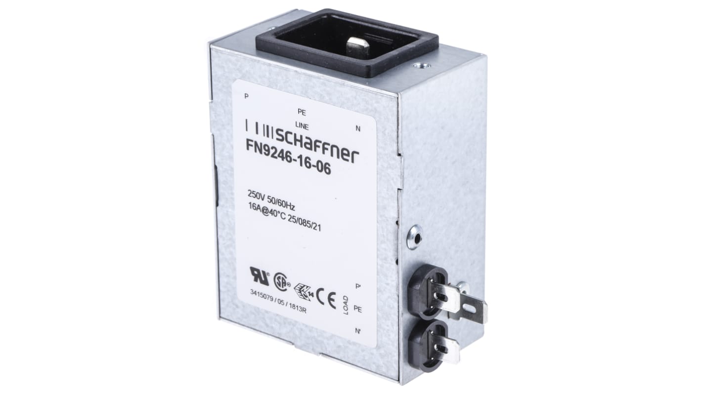 Schaffner IECフィルタ, 16A 250 V ac パネルマウント