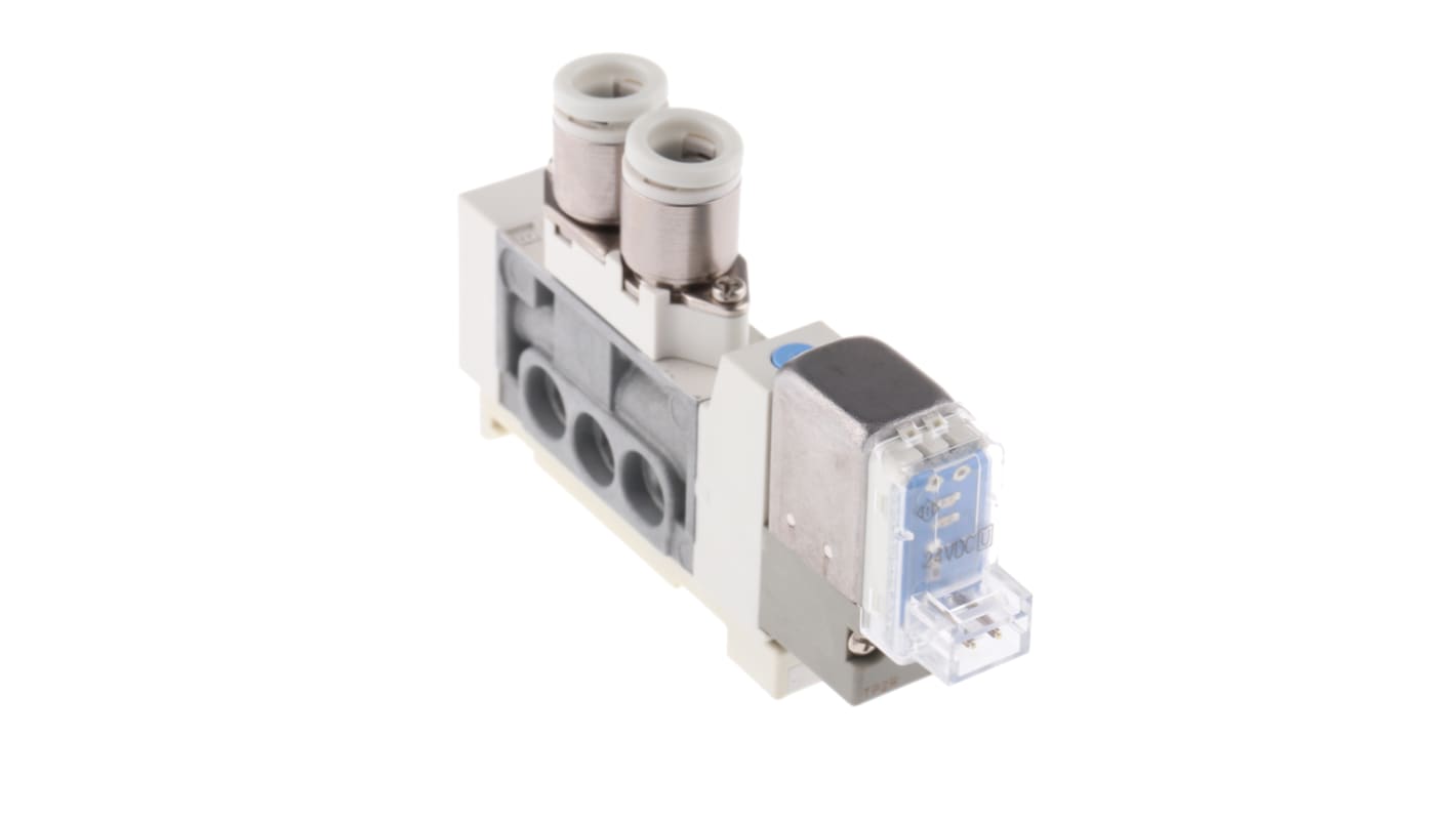 SMC 5/2 Pneumatic Solenoid Valve - Solenoid/Pilot SY3000 Series 24V dc