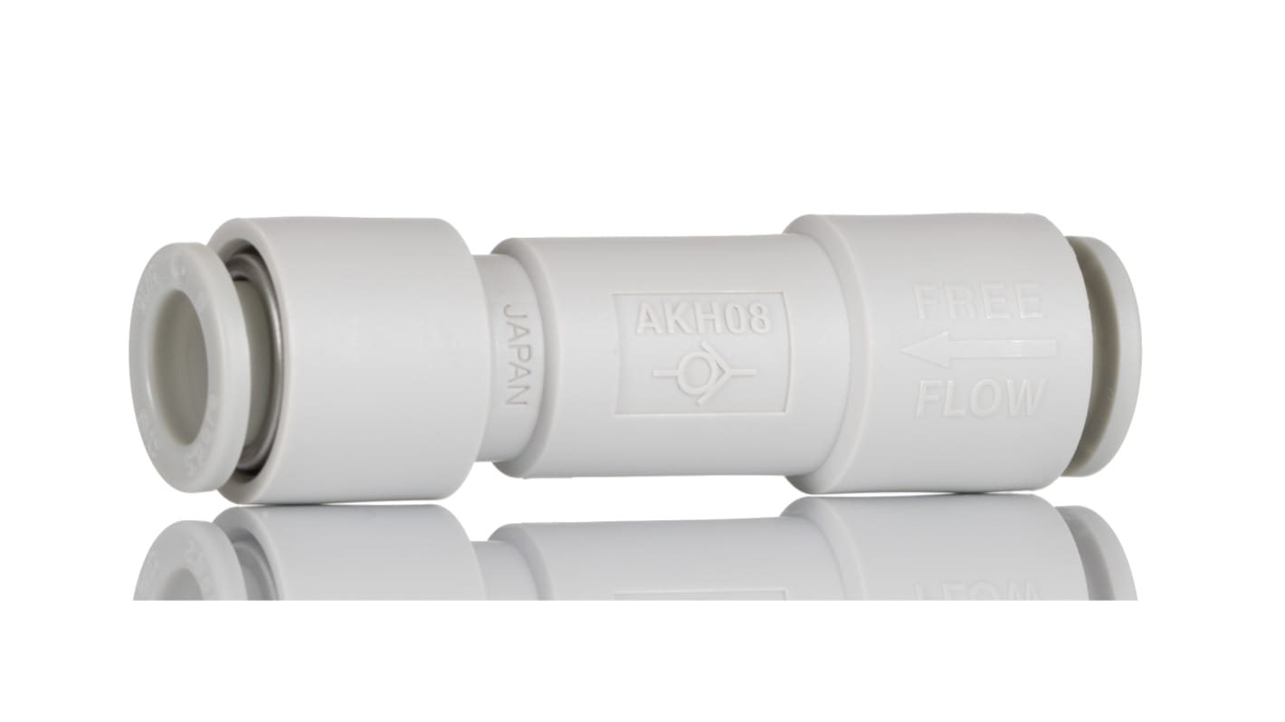 SMC AKH Non Return Valve, 8mm Tube Inlet, 8mm Tube Outlet, -100 kPa → 1 MPa