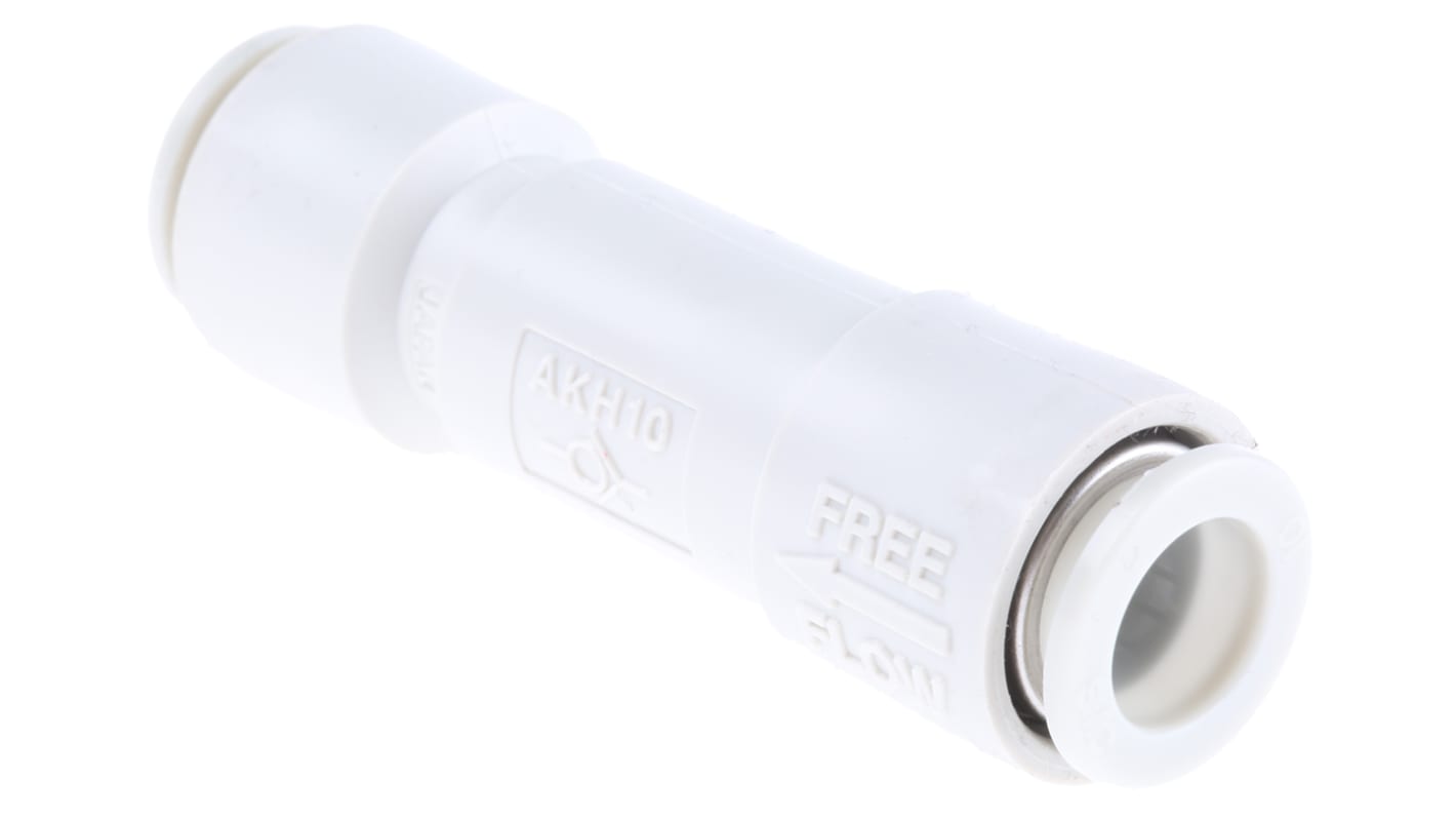 SMC AKH Non Return Valve, 10mm Tube Inlet, 10mm Tube Outlet, -100 kPa → 1 MPa