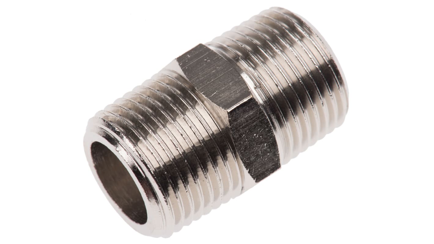 Legris LF3000 Series Straight Threaded Adaptor, R 3/8 Male to R 3/8 Male, Threaded Connection Style