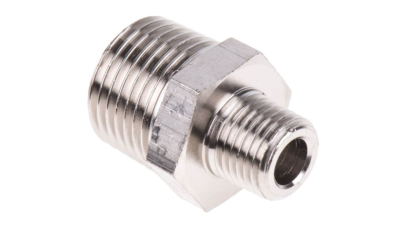 Legris LF3000 Series Straight Threaded Adaptor, R 1/4 Male to R 1/2 Male, Threaded Connection Style