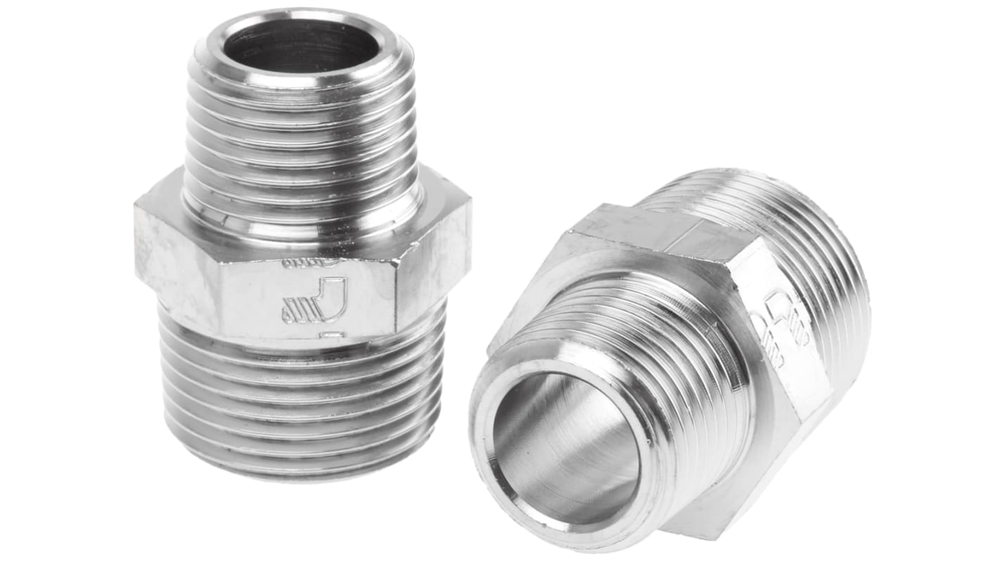 Legris LF3000 Series Straight Threaded Adaptor, R 1/2 Male to R 3/4 Male, Threaded Connection Style