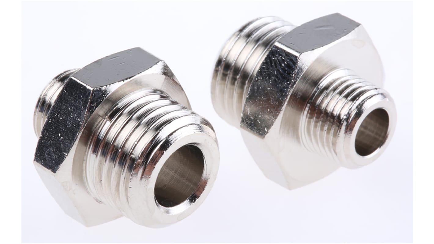 Legris LF3000 Series Straight Threaded Adaptor, G 1/8 Male to G 1/4 Male, Threaded Connection Style