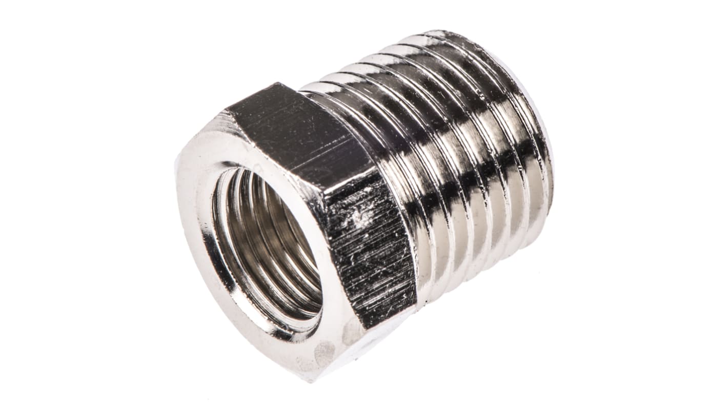 Legris LF3000 Series Straight Threaded Adaptor, R 1/4 Male to G 1/8 Female, Threaded Connection Style