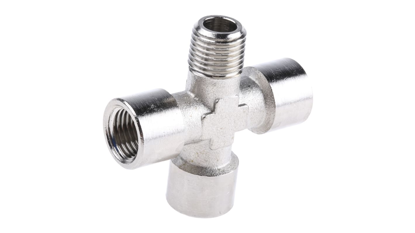 Legris Cross Threaded Adaptor, R 1/4 Male to G 1/4 Female, Threaded Connection Style