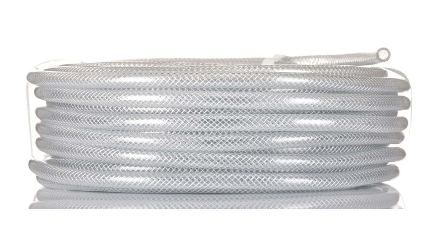 RS PRO PVC空气软管, 透明, 8mm内径, 12mm外径, 25m长, 最高+60°C