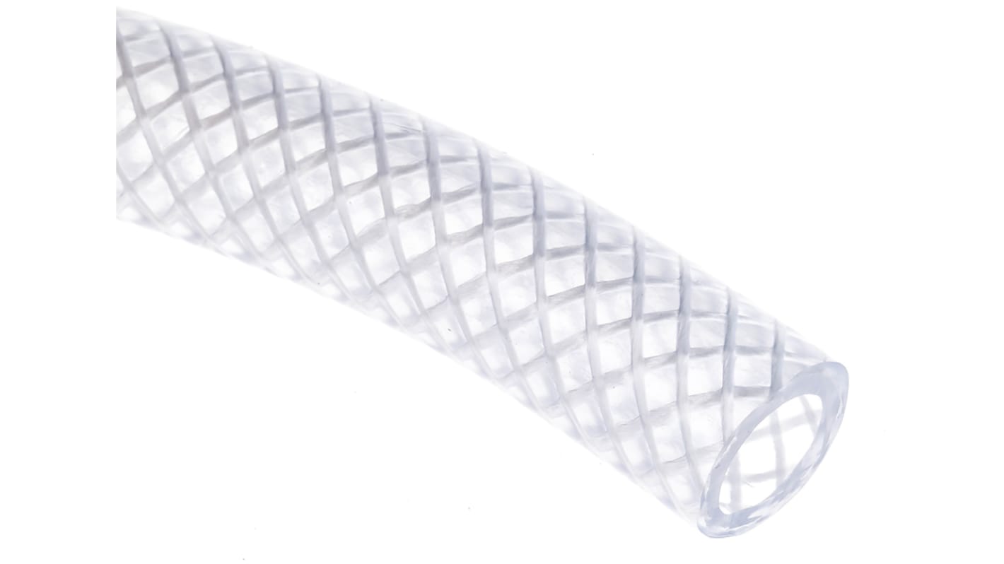 RS PRO PVC, Hose Pipe, 10mm ID, 14mm OD, Clear, 25m