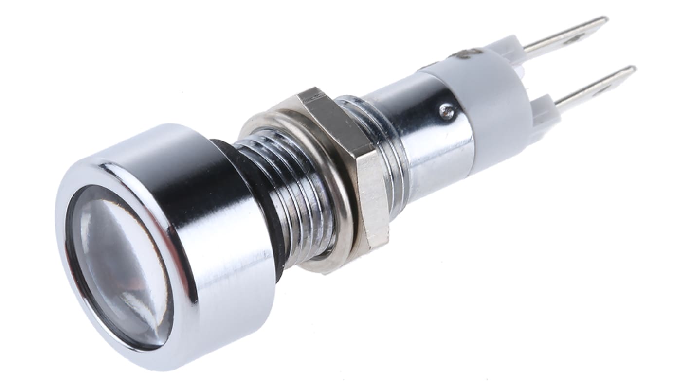 Indicatore da pannello Signal Construct Bianco  a LED, 24V, IP67, Ad incasso, foro da 8mm
