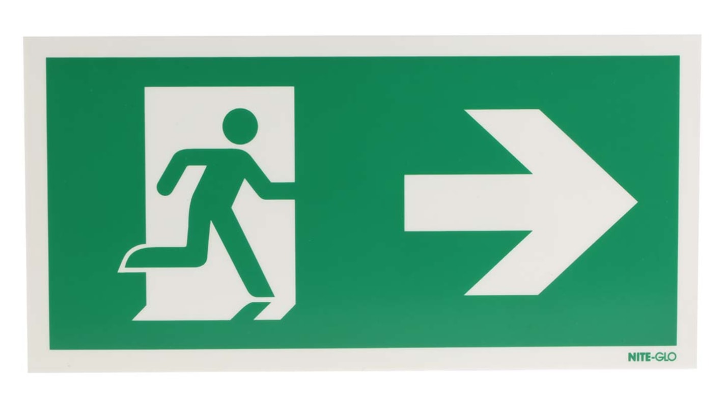 Plastic Emergency Exit Right Non-Illuminated Emergency Exit Sign