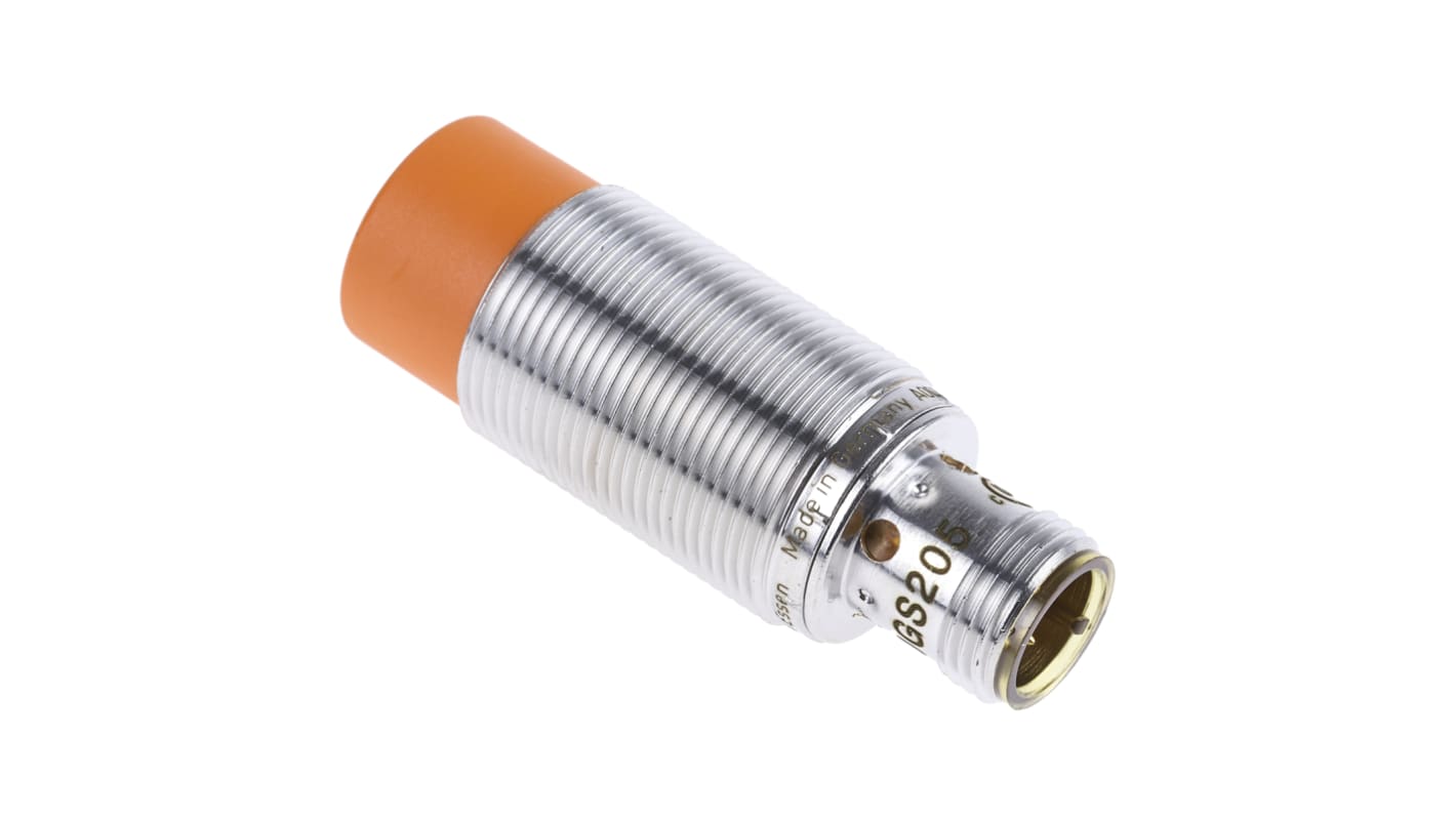 ifm electronic Inductive Barrel Proximity Sensor, M18, 12 mm Detection, PNP NO, 10 → 36 V dc