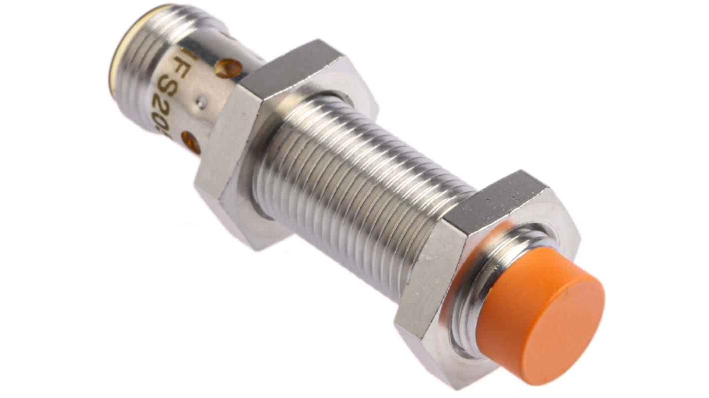 ifm electronic Inductive Barrel Proximity Sensor, M12, 7 mm Detection, PNP NO, 10 → 36 V dc