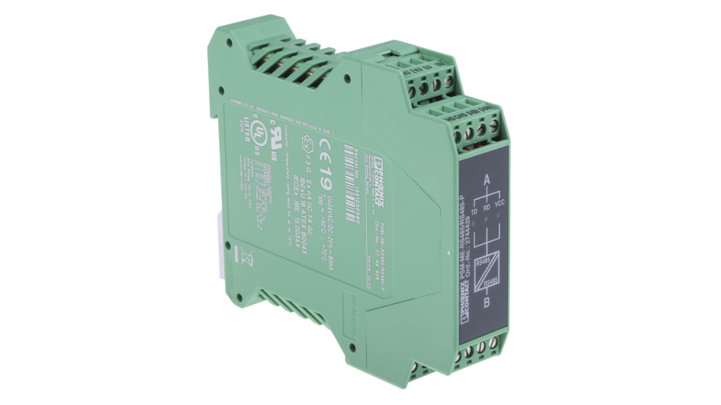 Phoenix Contact PSM-ME Series Signal Conditioner, RS-485 Input, RS-485 Output, 24V ac/dc Supply, ATEX