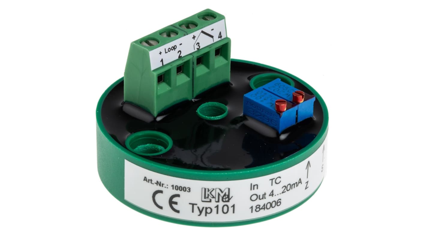 LKMelectronic LKM 101 Temperature Transmitter Thermocouple Type K Input, 24 V