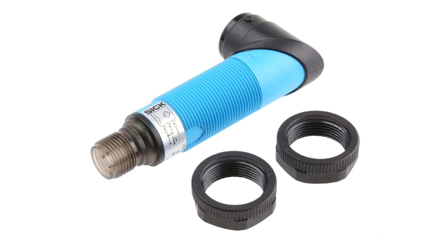 Rs-Online Sensore fotoelettrico Cilindrico SICK a diffusione rilevamento 100 mm uscita PNP