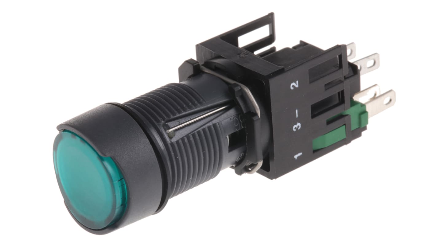 シュナイダーエレクトリック プッシュボタン, SPST, 16mm パネルマウント, IP65