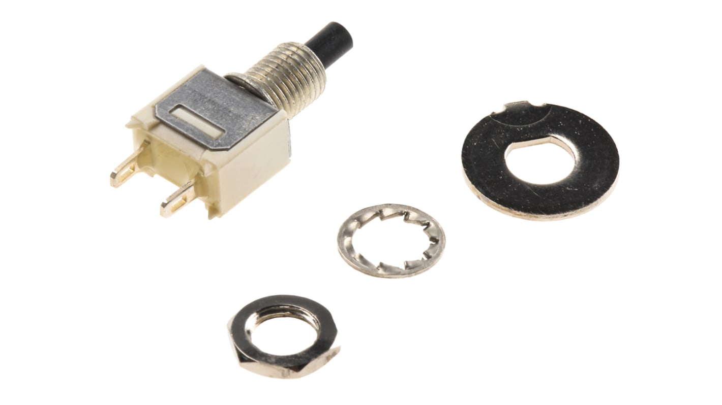APEM Miniature Push Button Switch, Momentary, Panel Mount, 4.9mm Cutout, SPST, 20/48V ac