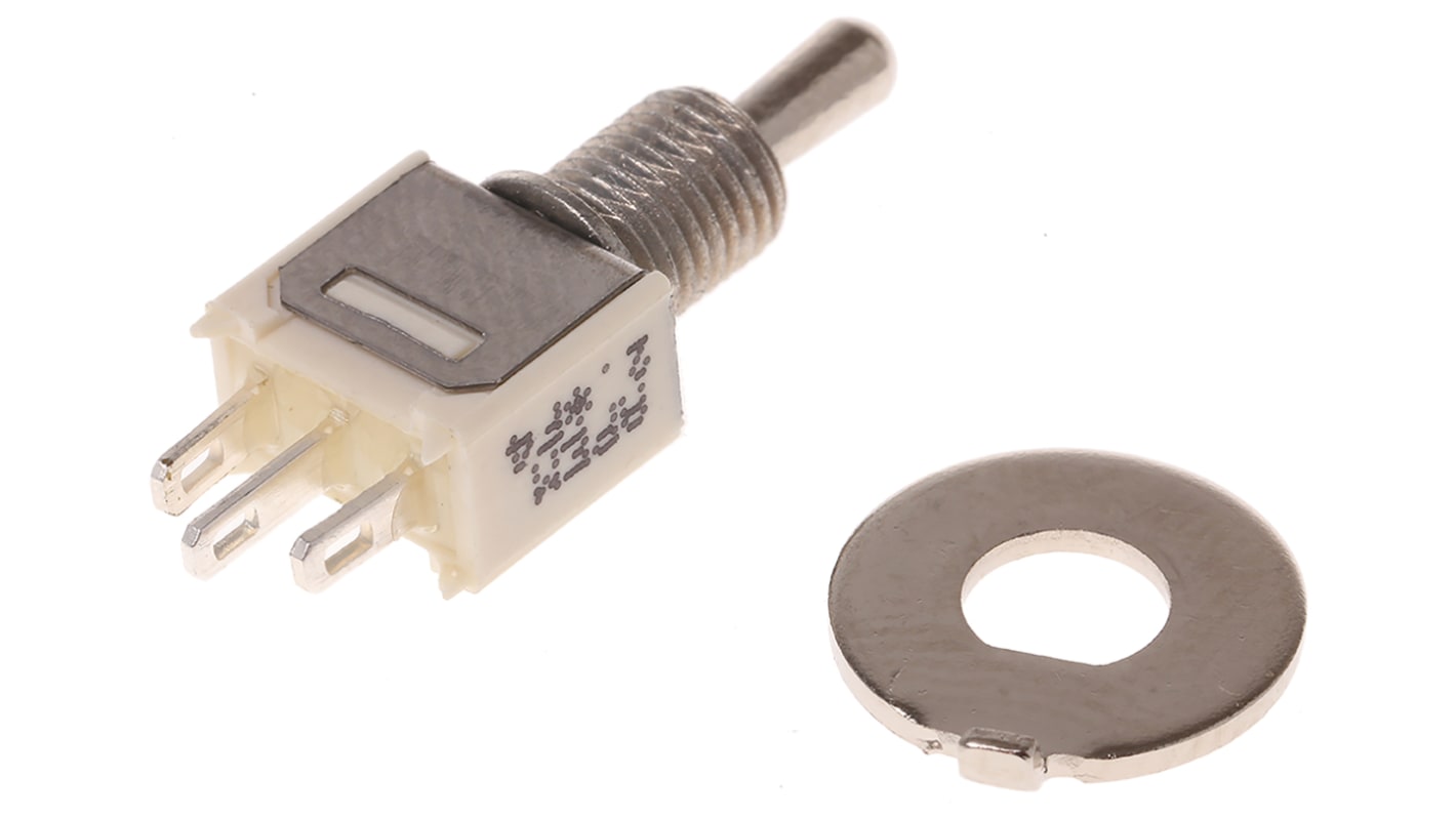 APEM Toggle Switch, Panel Mount, On-Off-On, SPST, Solder Terminal