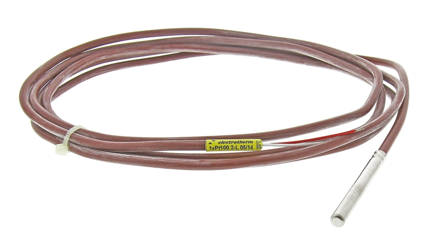 Electrotherm PT100 RTD Sensor, 6mm Dia, 60mm Long, Probe, F0.3 +200°C Max