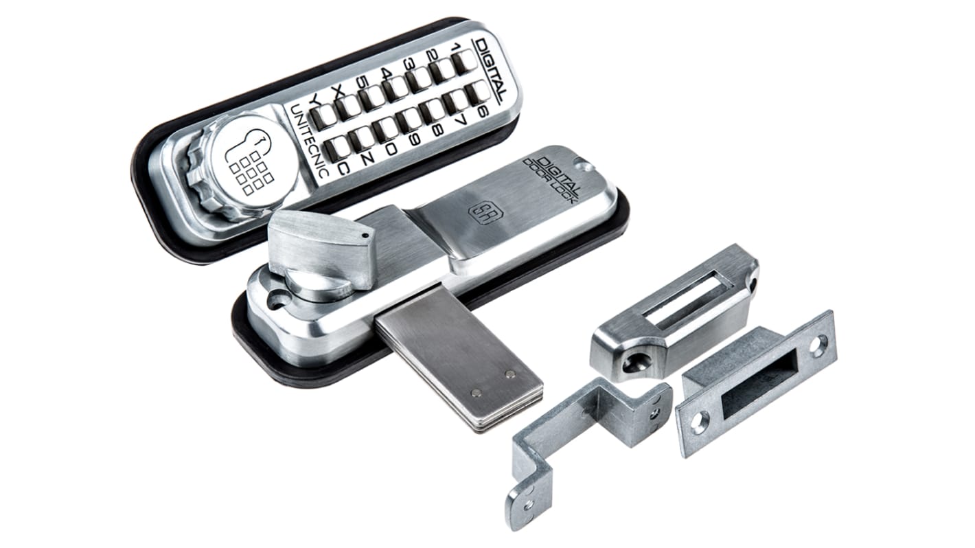 Cerradura con código con sistema mecánico Dom Metalux UNITEC 2200, de Aluminio, acabado , acabado cepillado