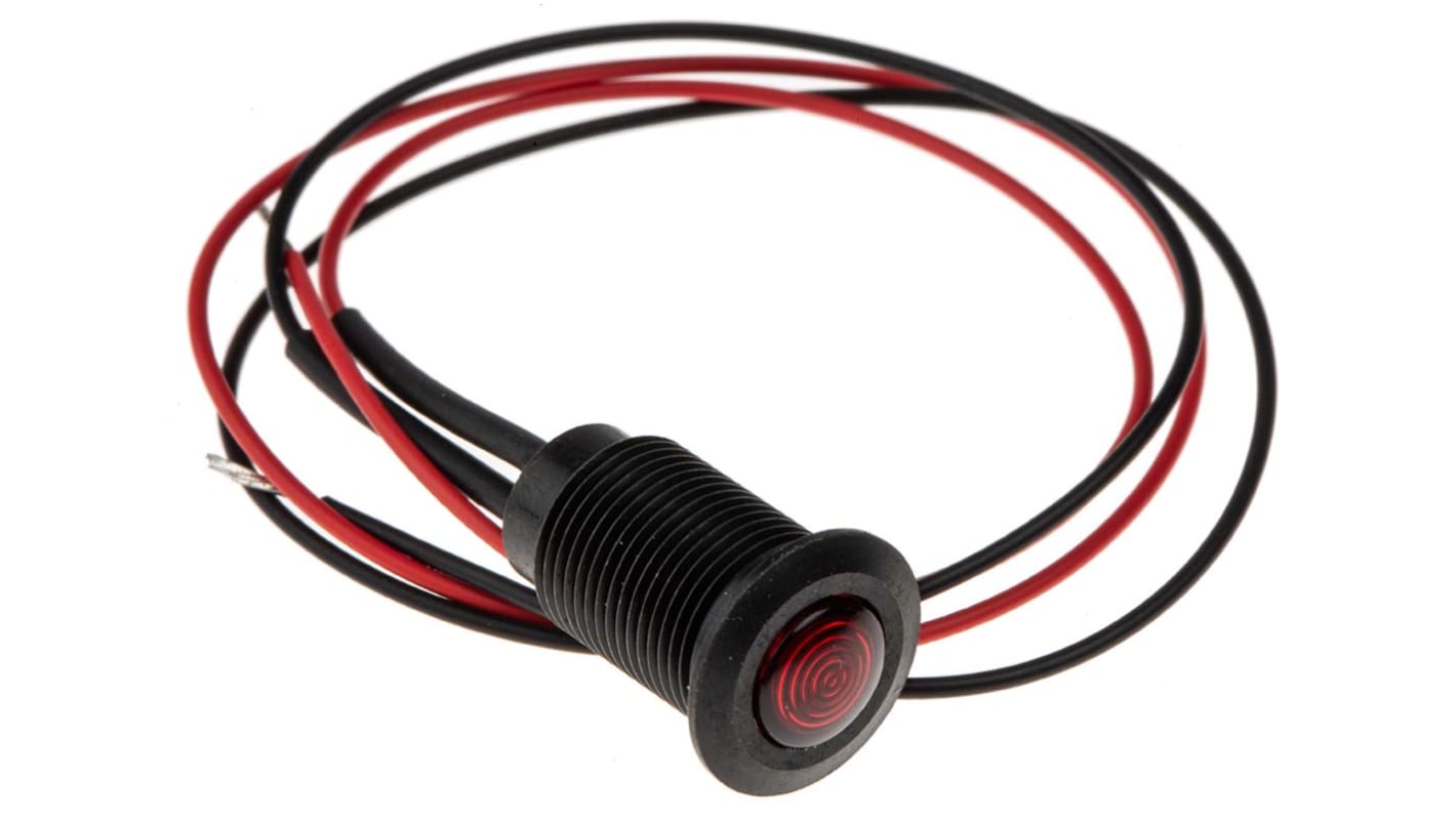 Indicatore da pannello Oxley Rosso  a LED, 230V ca, IP66, A filo, foro da 10.2mm
