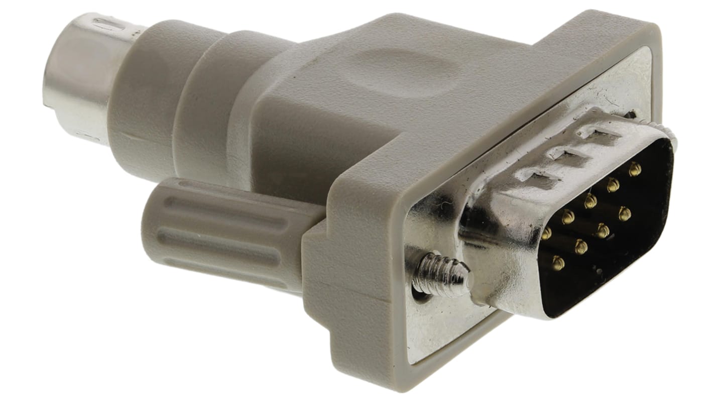 RS PRO D-sub Adapter Male 9 Way D-Sub to Female Mini DIN