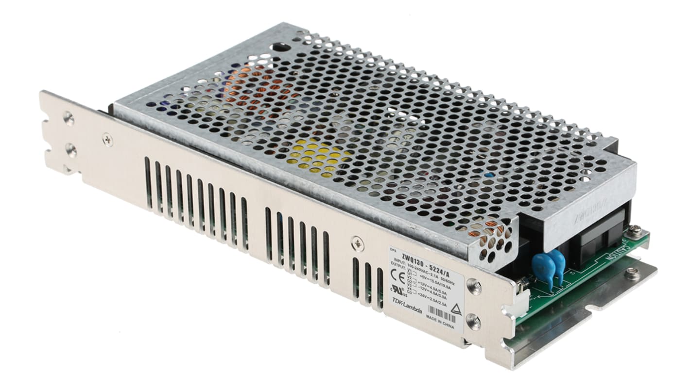 TDK-Lambda Switching Power Supply, ZWQ130-5224/A, 5 V dc, ±12 V dc, ±24 V dc, 2 A, 4 A, 15 A, 130W, Quad Output, 120