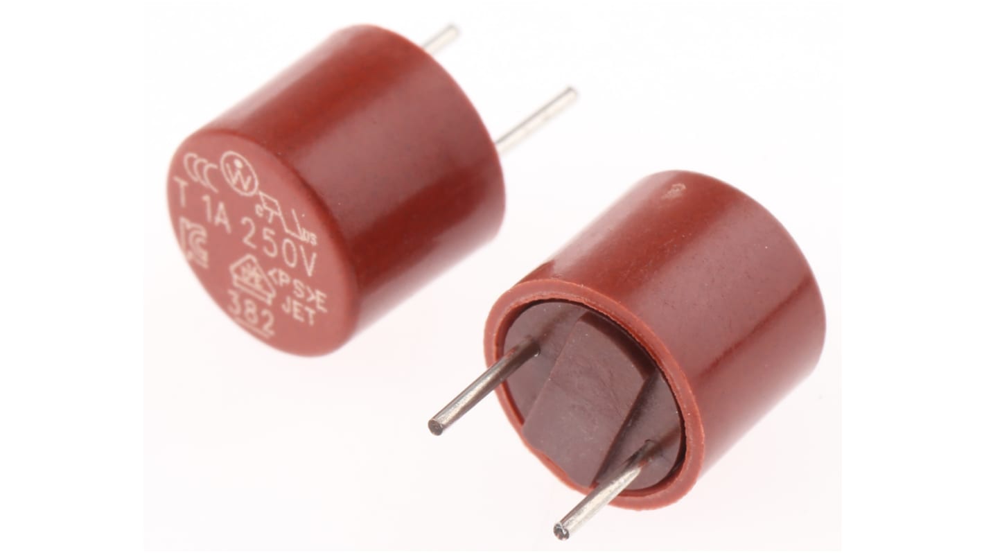 Wickmann TPC 板一次性保险丝, 1A, 250V 交流, 径向, Φ8.5mm x 8mm高