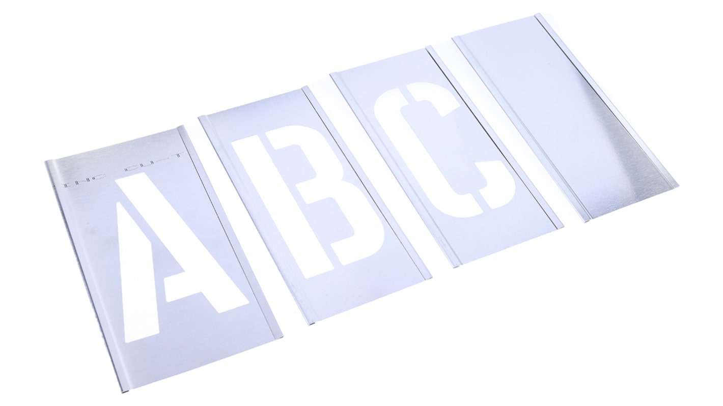 AT Brown 30 Piece Zinc Stencil Letters, 102mm Character Height