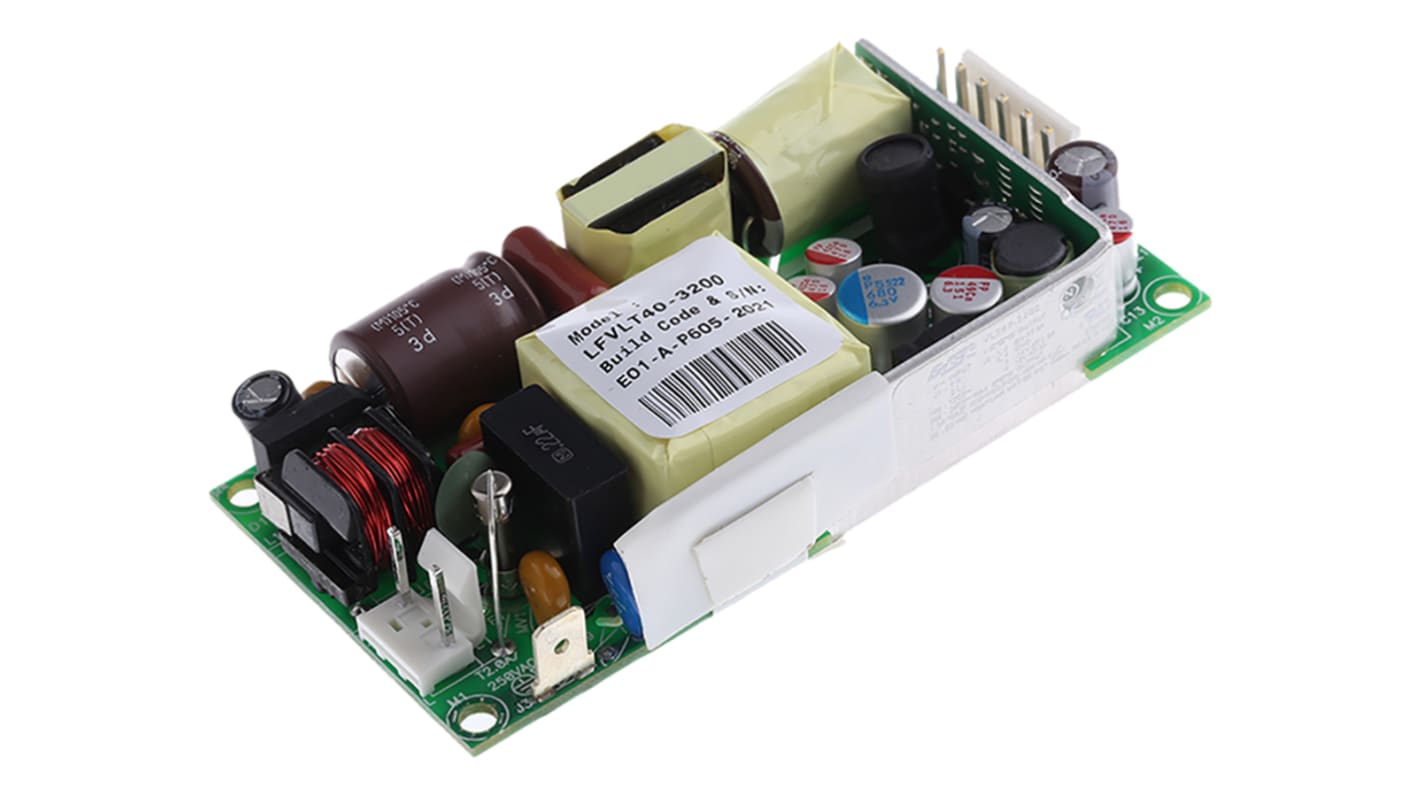 EOS Switching Power Supply, LFVLT40-3200, 5.2 V dc, 12.5 V dc, 2 A, 6 A, 500mA, 40W, Triple Output, 180 → 264 V