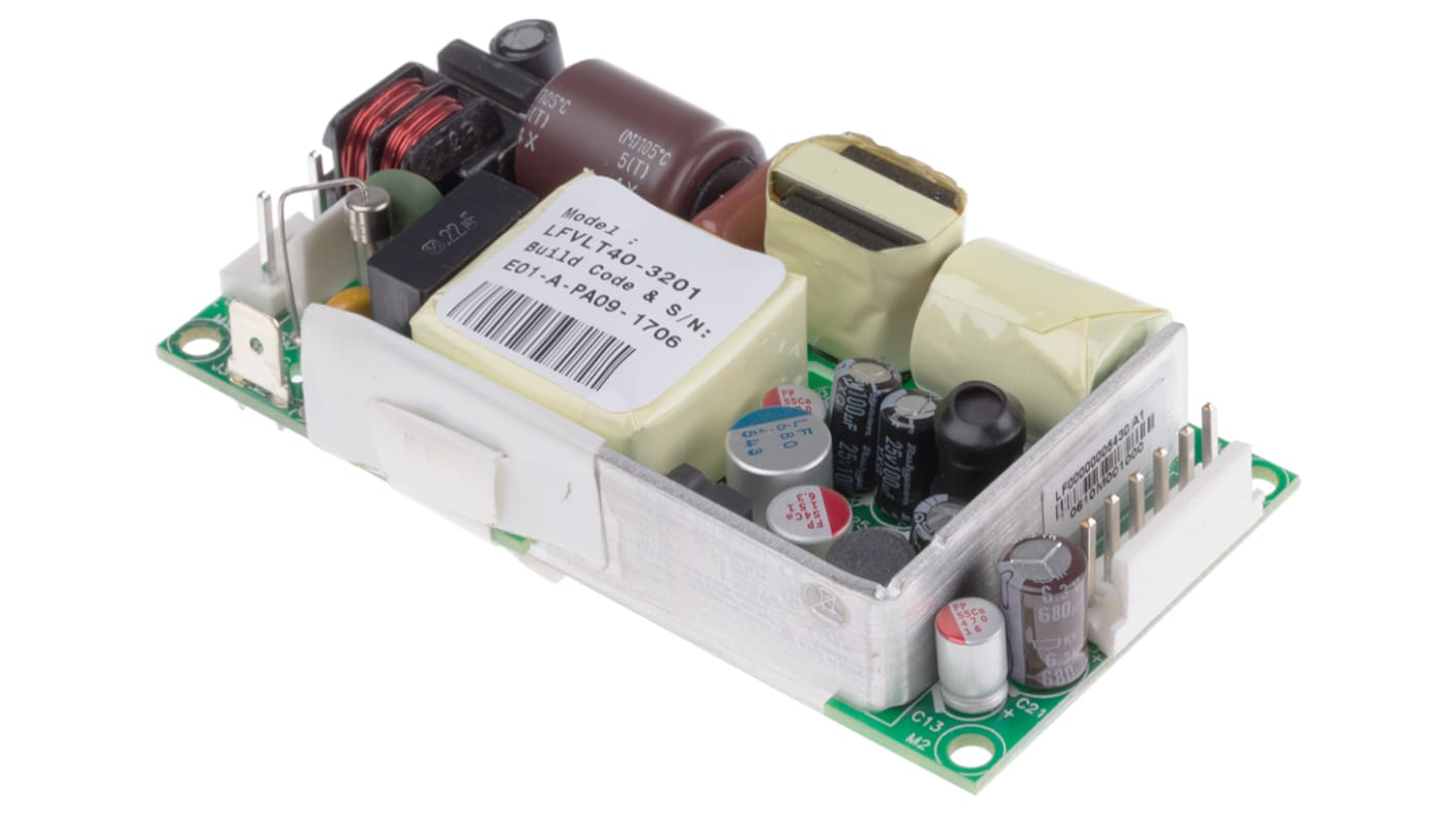 EOS Switching Power Supply, LFVLT40-3201, 5.2 V dc, 23.8 V dc, 1 A, 6 A, 500 mA, 40W, Triple Output, 180 → 264 V