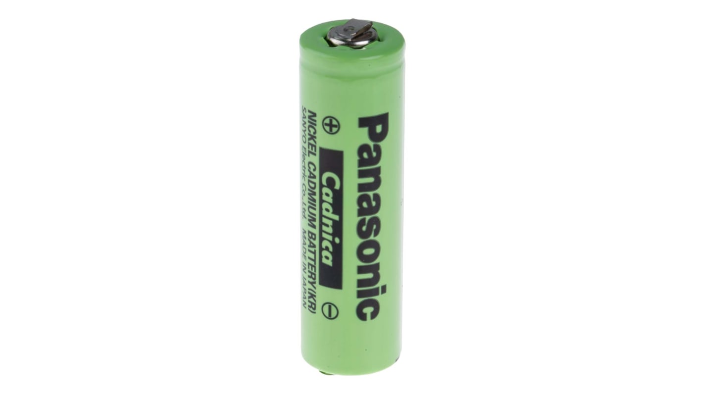 Panasonic Sanyo Cadnica AA NiCd Rechargeable AA Battery, 600mAh, 1.2V