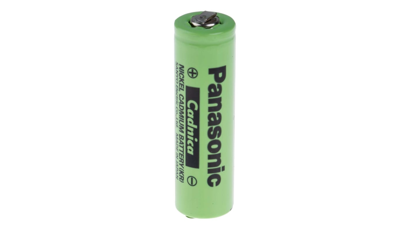 Batteria AA ricaricabile Panasonic, 1.2V, 600mAh, NiCd, terminale Linguette